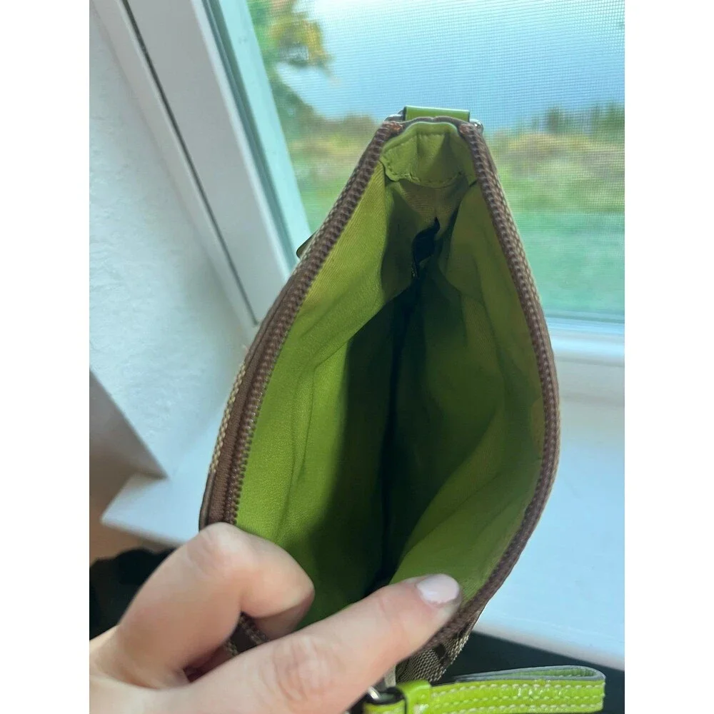 Coach Signature C Crossbody Bag in Brown, Tan & Chartreuse | Excellent Condition - Picture 6 of 11